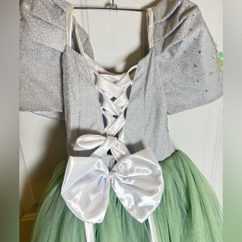 Girls Traditional Filipiniana Dress – Green & Silver, Fits 6–10 Years, Used Once - Picture 3 of 7